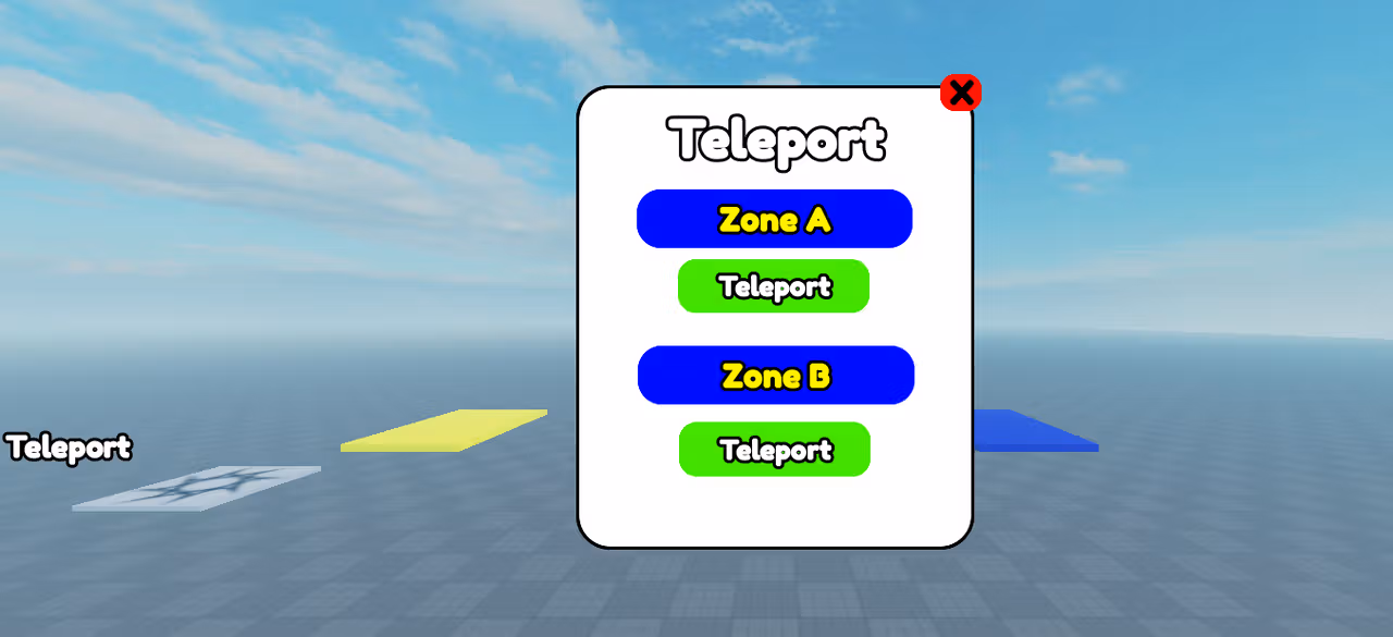 GUI Teleporting System - Roblox Scripts
